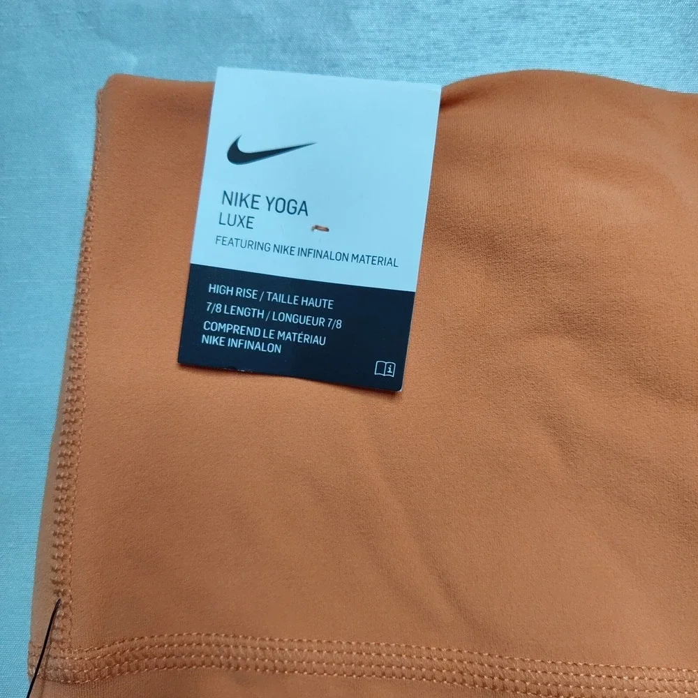 Nike Dri-FIT‎ Women 2XL Healing Orange Yoga Luxe High Rise 7/8 Tights NEW